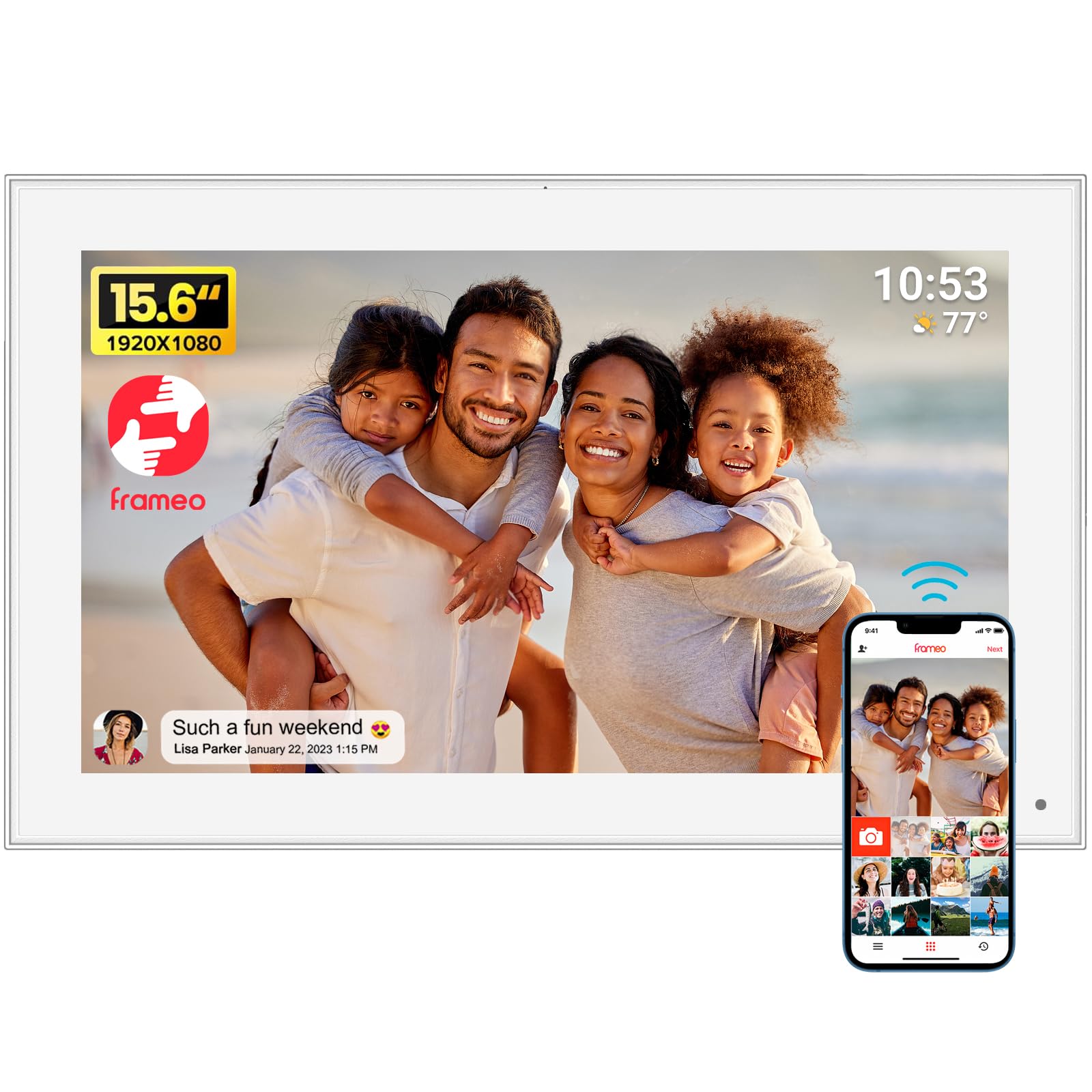 FRAMEO 15.6" WiFi Digital Photo Frame - 1080p FHD IPS Touch Screen