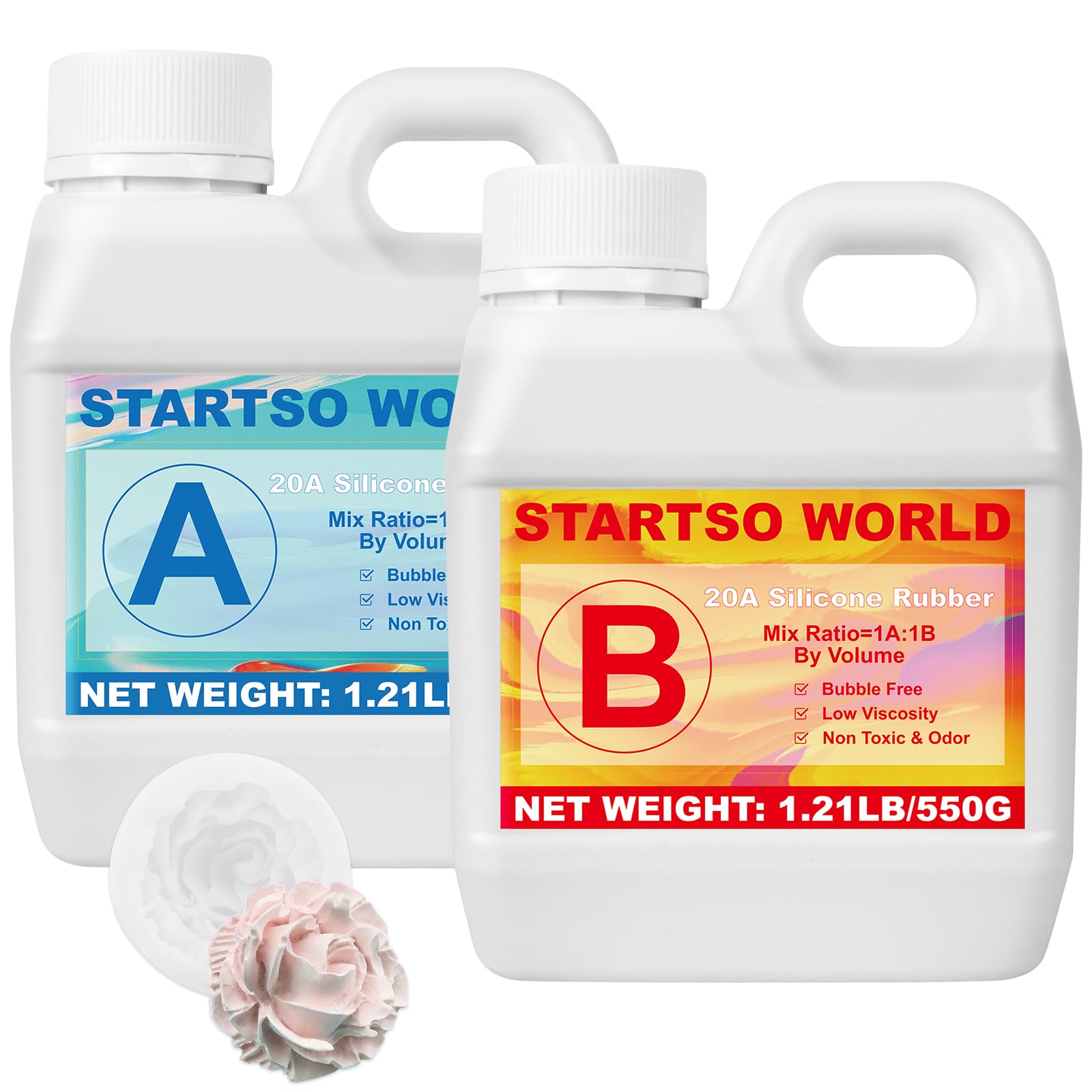 STARTSO WORLD Silicone Mold Making Kit - Food Safe Platinum Rubber 38oz