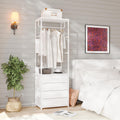 VOWNER Hall Tree Entryway Organizer with 4 Drawers Bench White Rod - image 1