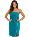Morgenstern Women's Cotton Bath Wrap – Teal Terrycloth Spa Towel