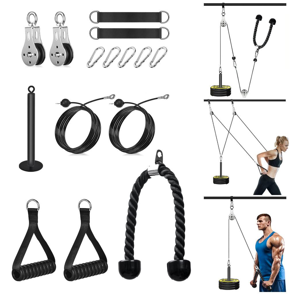 Dual Cable Pulley System – Home Gym LAT Pull Down Equipment