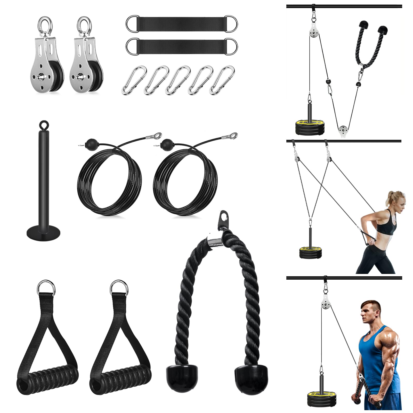 Dual Cable Pulley System – Home Gym LAT Pull Down Equipment
