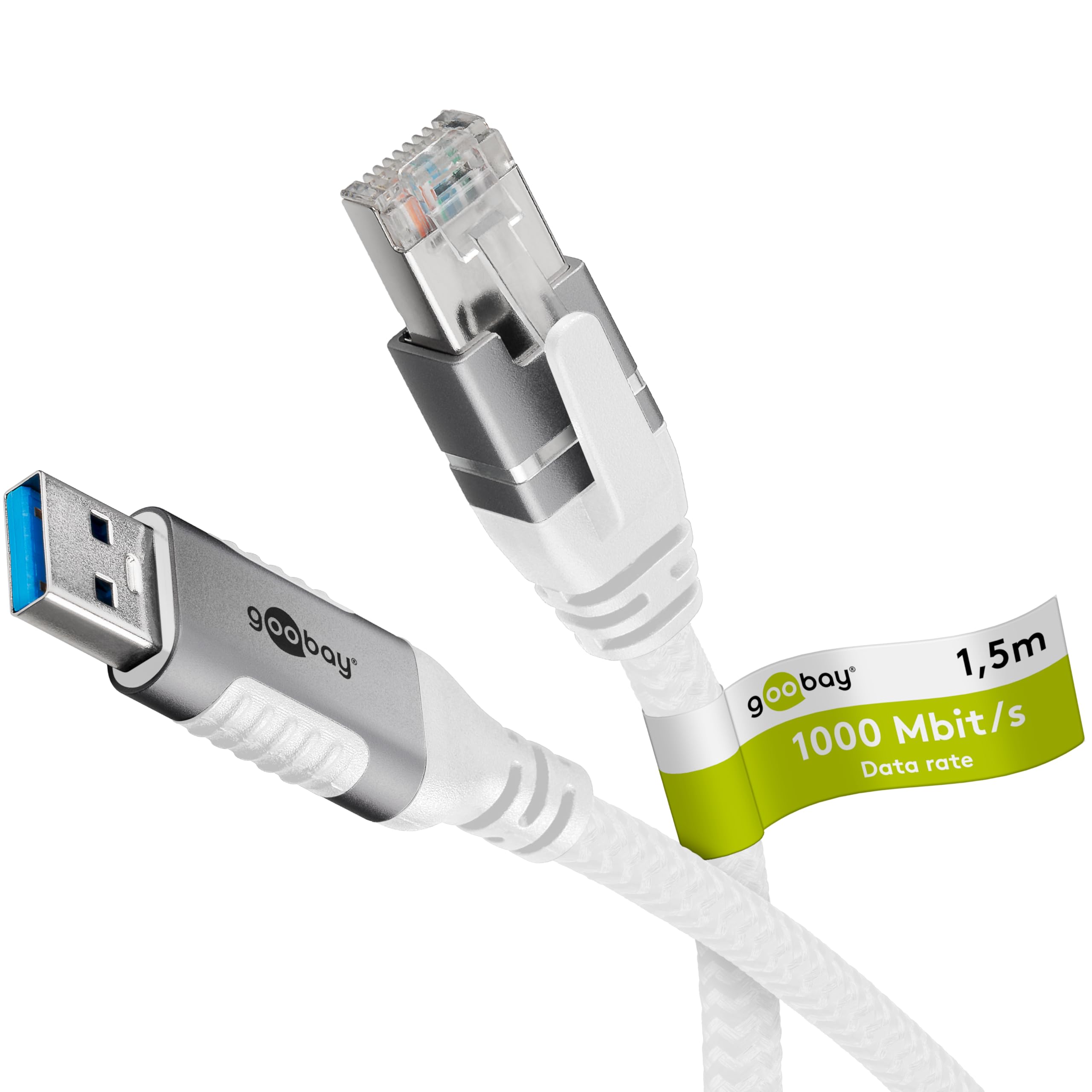 Goobay USB 3.0 to RJ45 Ethernet CAT 6 LAN Cable - 1 Gbit, 1.5m