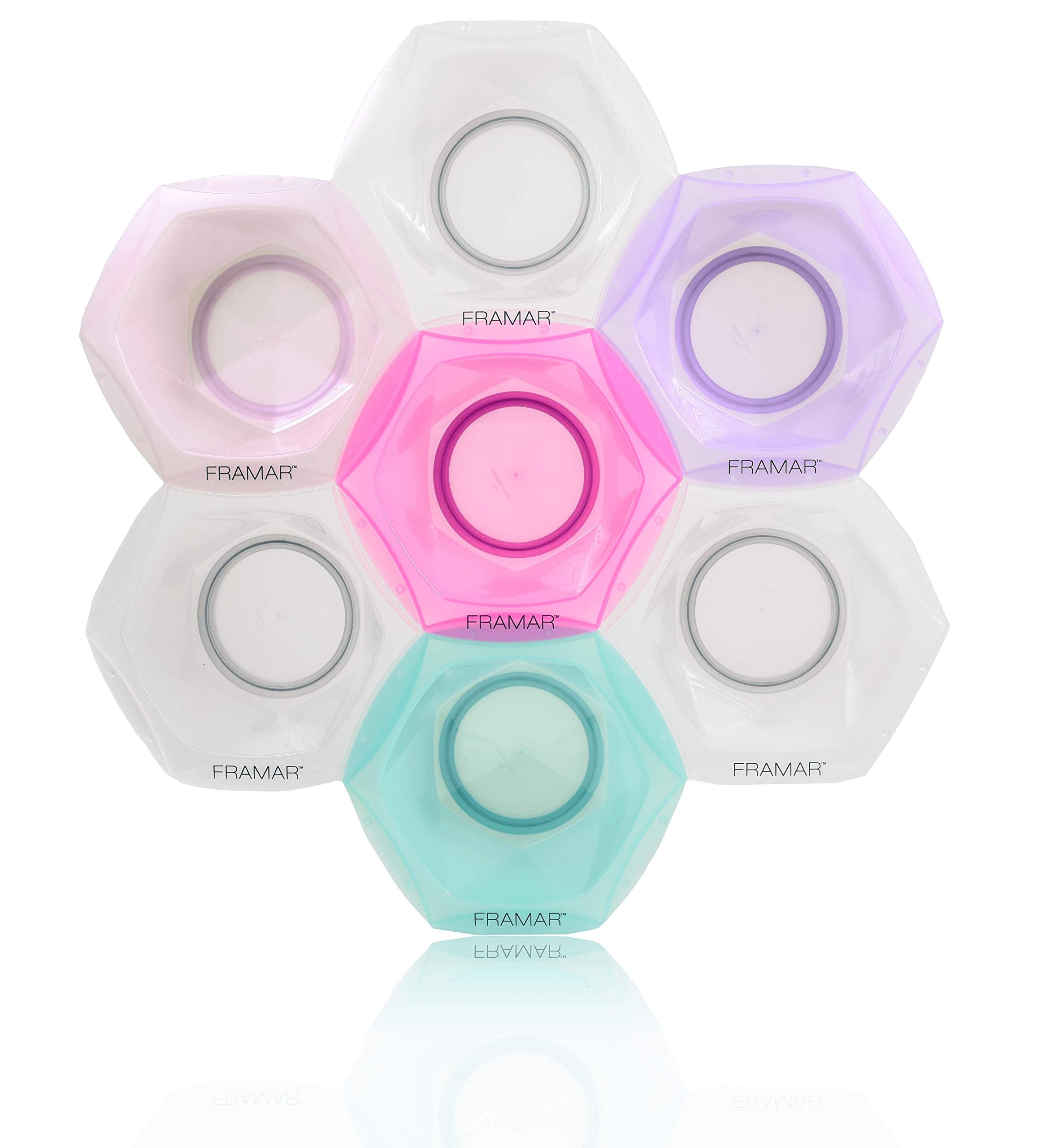 Framar Multi Colored Hair Dye Bowl Set – 7 Pack Non-Slip Tint Bowls