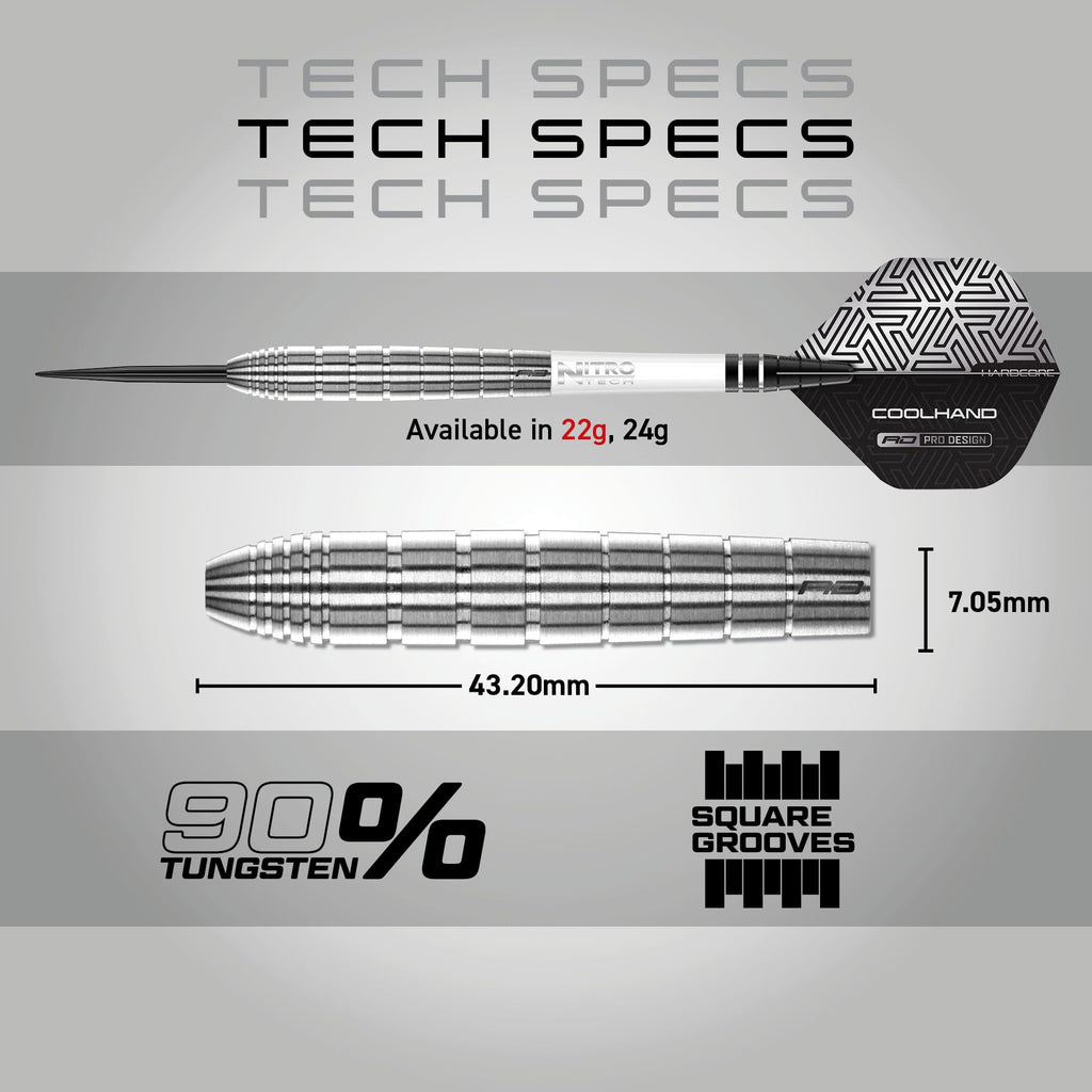 Red Dragon Luke Humphries TX1 Pioneer 22g Tungsten Darts Set