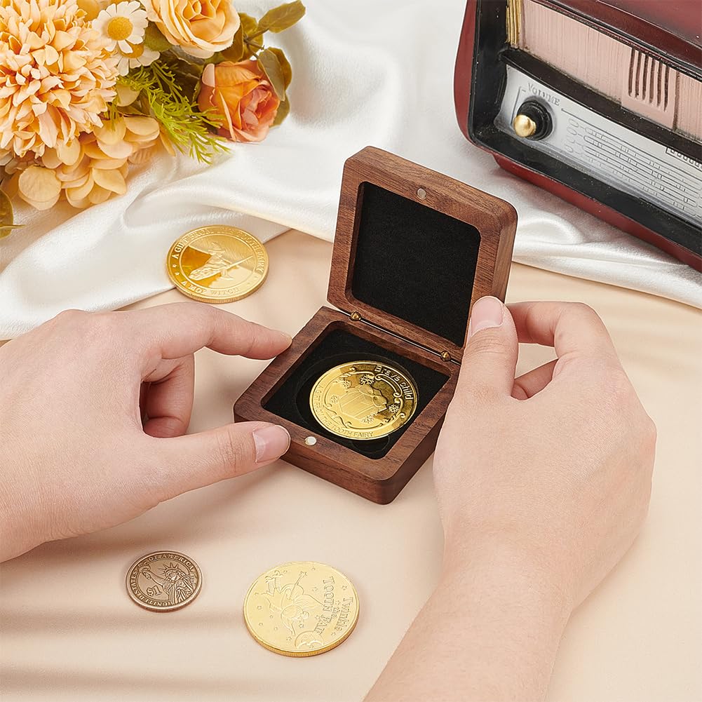 FINGERINSPIRE Wood Challenge Coin Display Box With Black Velvet Inside - image 3