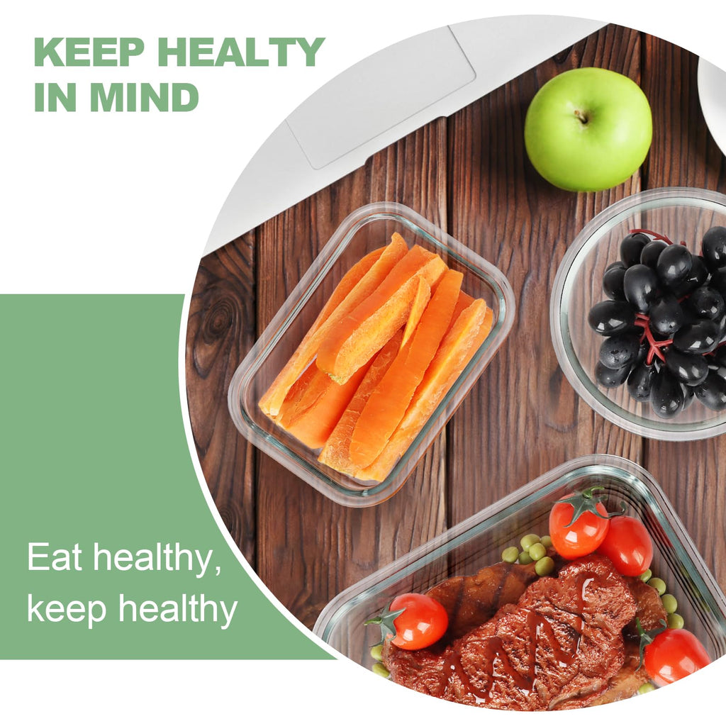 Skroam 12 Pack Glass Food Storage Containers | Airtight Meal Prep Set