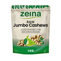 Zeina Jumbo Raw Cashew Nuts | 1kg Resealable Bag | High Protein