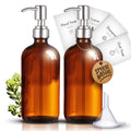 Amber Glass Soap Dispenser Set – 500ml with Stainless Pump