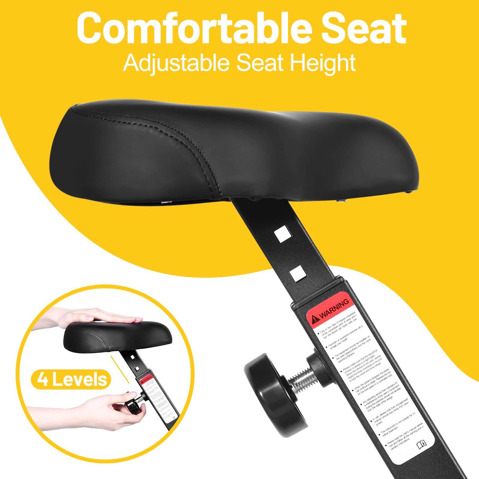 EVOLAND Foldable Exercise Bike - 8-Level Resistance & LCD Display