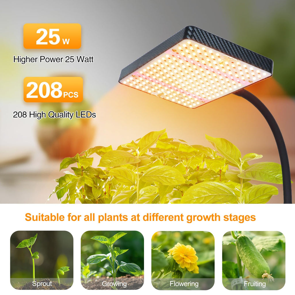 FECiDA Full Spectrum LED Grow Light with Stand | 2000LM Stepless Dimming
