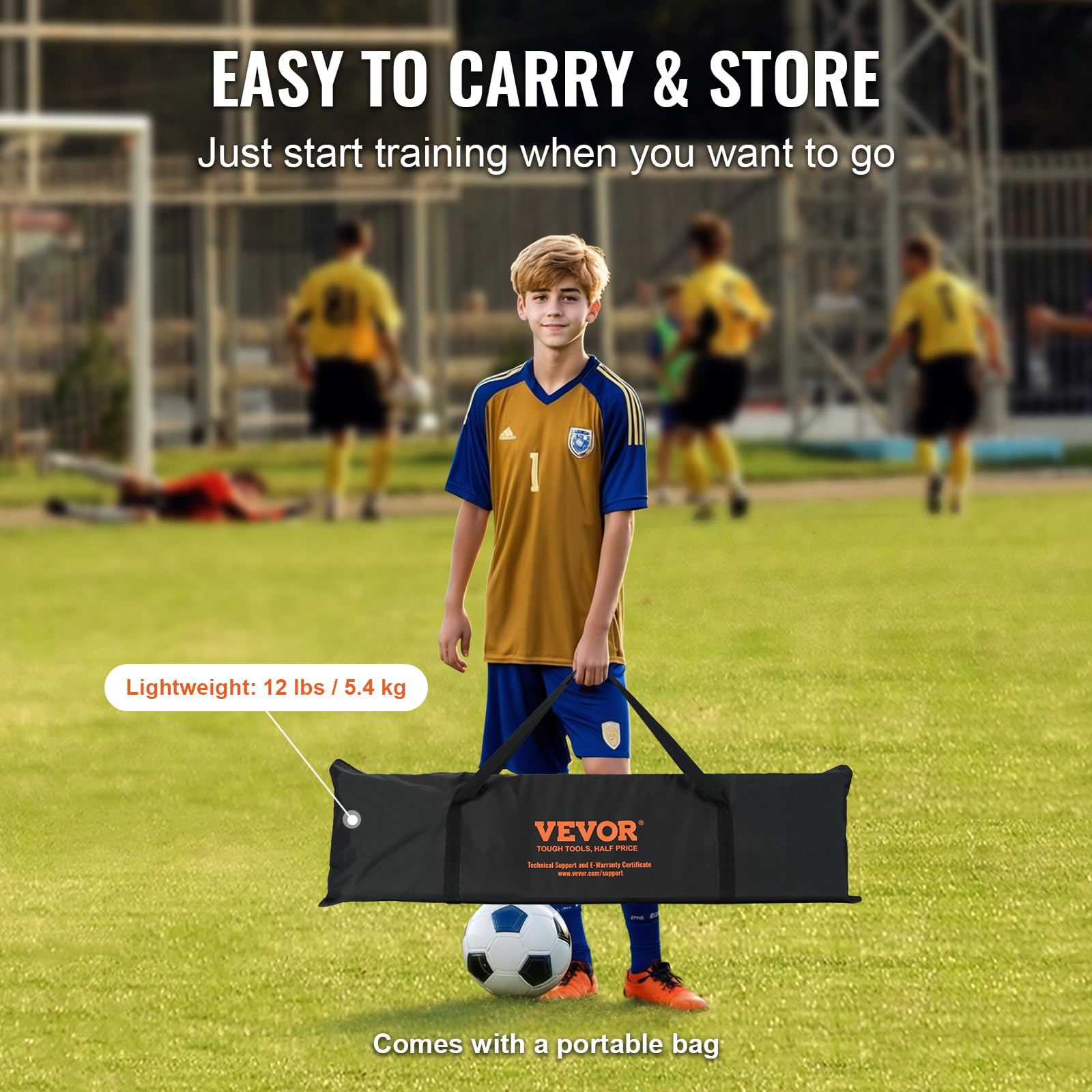 VEVOR 2-in-1 Soccer Rebounder Net | 72x51 Iron Football Practice Goal