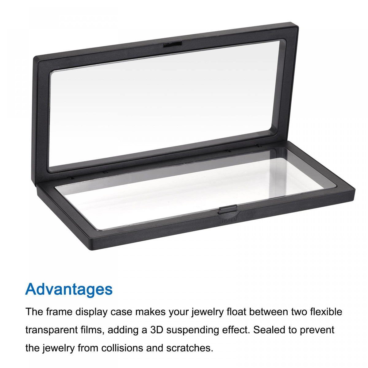 sourcing map Floating Thin Film Display Box with Base 23cm x 11cm x 2cm Black - image 4