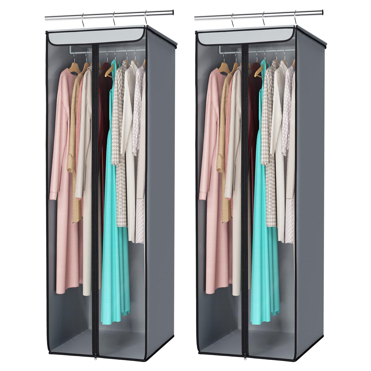 Univivi Garment Bags for Hanging Clothes, 54 In Clothes Rail Cover, 2 Pack - image 1
