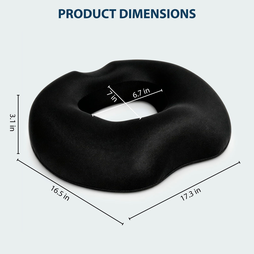 Cazoro Donut Cushion & Donut Pillow for Tailbone Pain Relief - Memory Foam Coccyx Seat Cushion for Hemorrhoids, Sciatica, Postpartum & Pregnancy