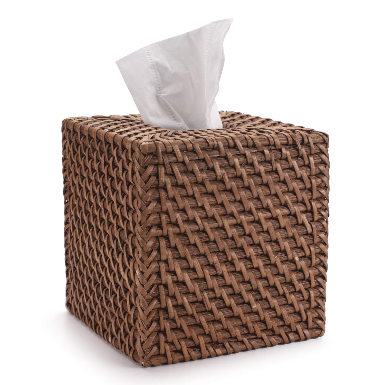 Jolof Store Rattan Tissue Box Cover – Square Woven Napkin Holder