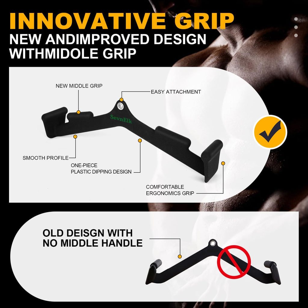 Row Handle Cable Attachment – Steel V-Bar for Gym Training