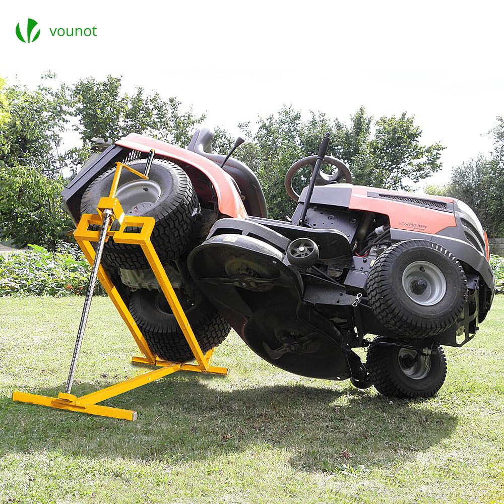 VOUNOT Ride on Mower Jack - 400kg Telescopic Maintenance Lift - Yellow