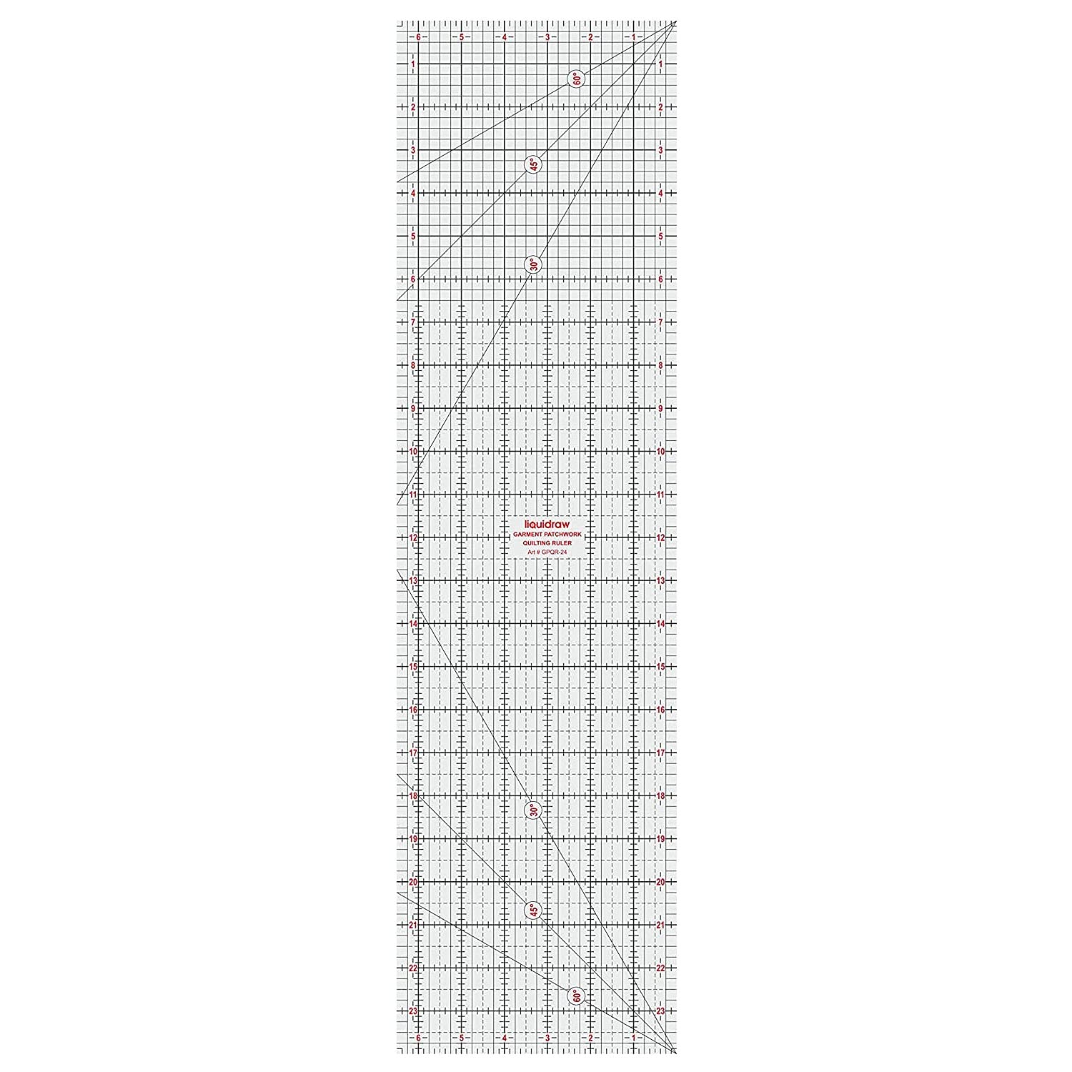 Liquidraw Patchwork Quilting Ruler – 6.5" x 24" Transparent Acrylic