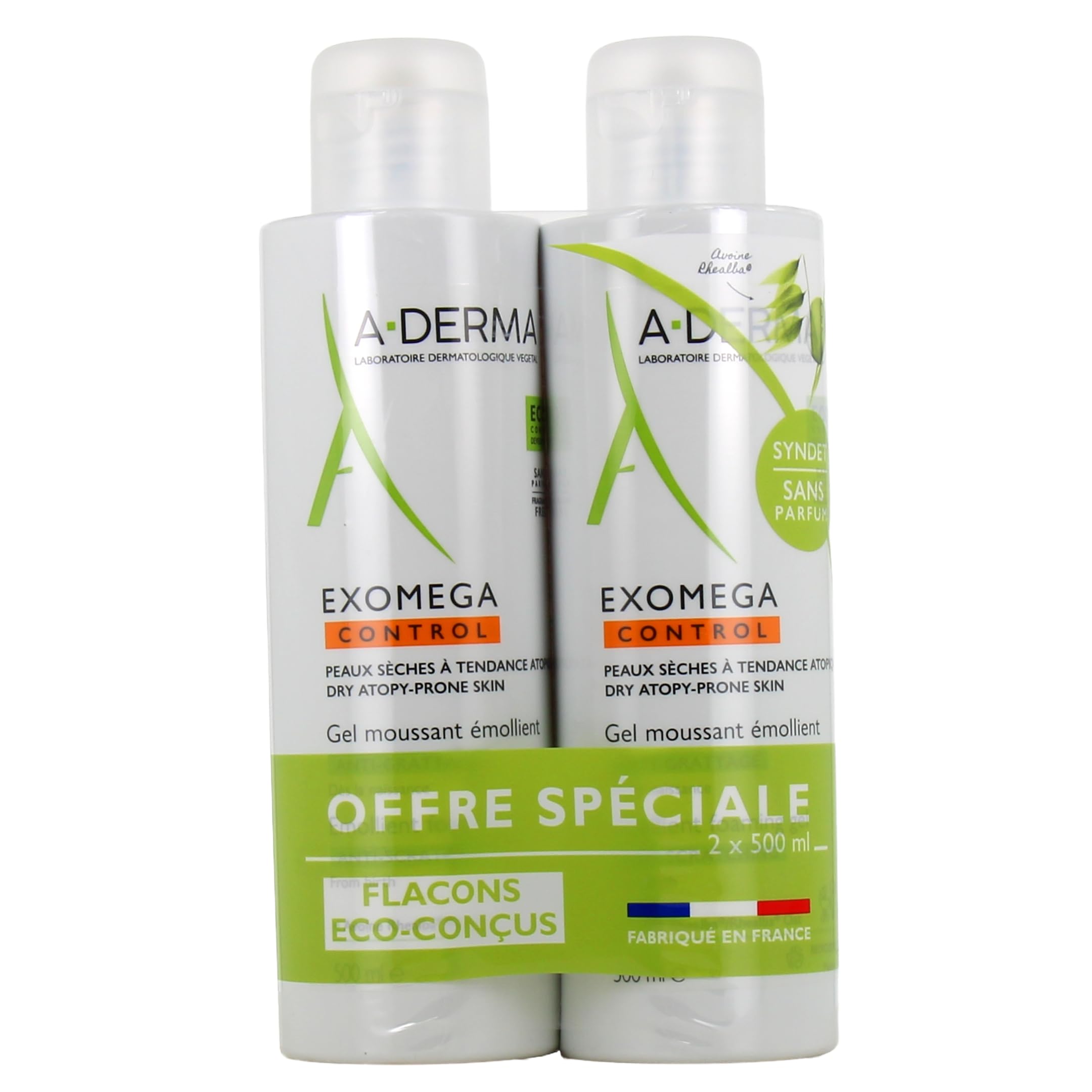 A-DERMA Exomega Control Anti-Scratching Foaming Gel - 2 x 500ml