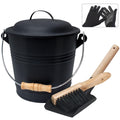 BRIAN & DANY 5L Metal Ash Bucket with Lid, Shovel and Hand Broom
