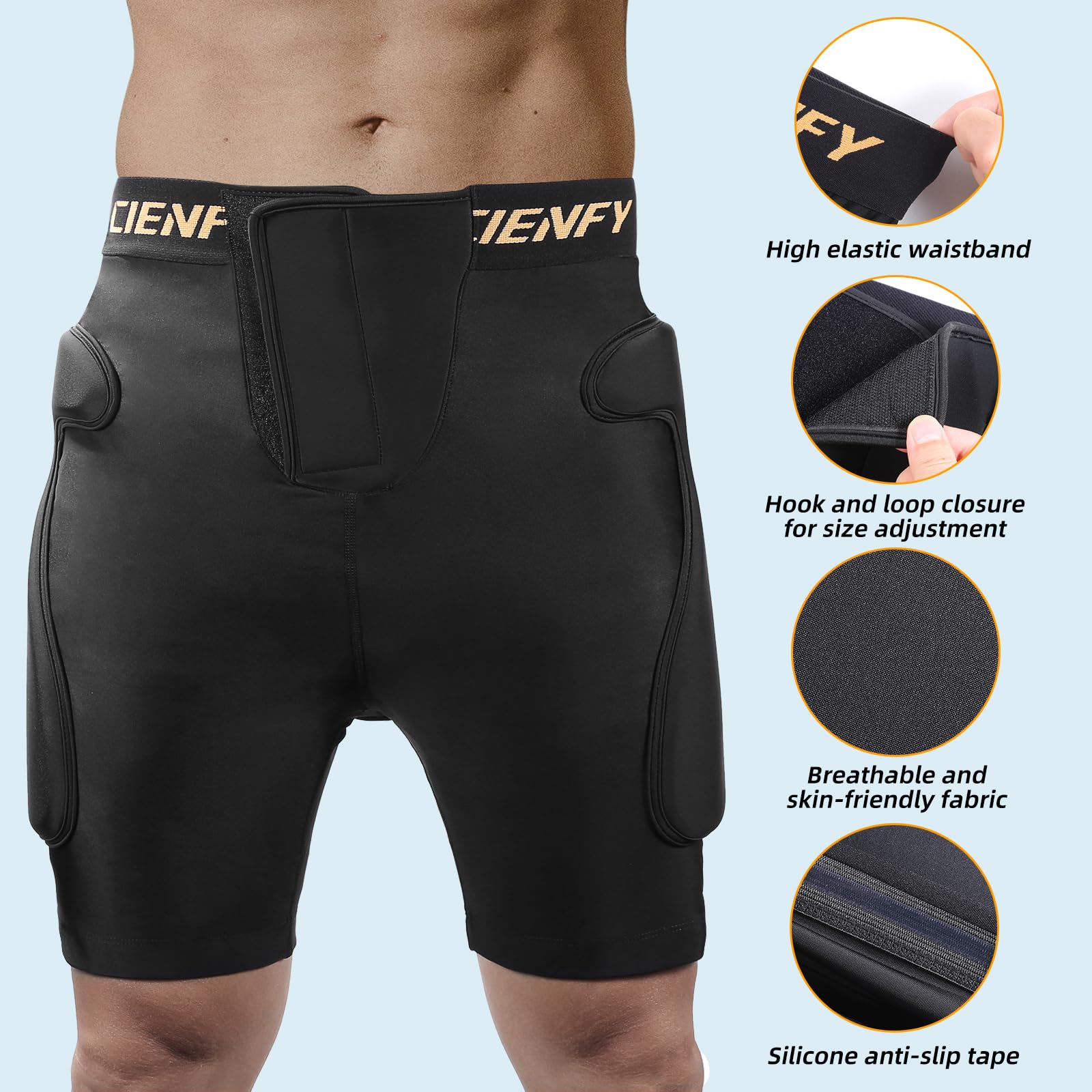 Cienfy 3D Padded Shorts | EVA Impact Gear for Skiing & Snowboarding