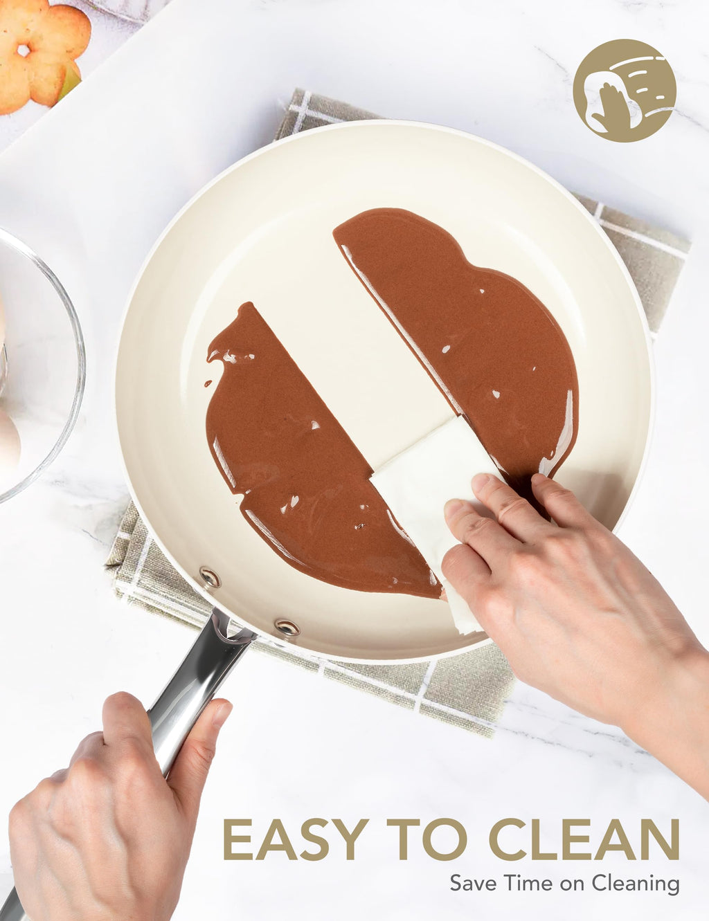 Michelangelo 30cm Ceramic Non-Stick Frying Pan | Induction & Oven Safe