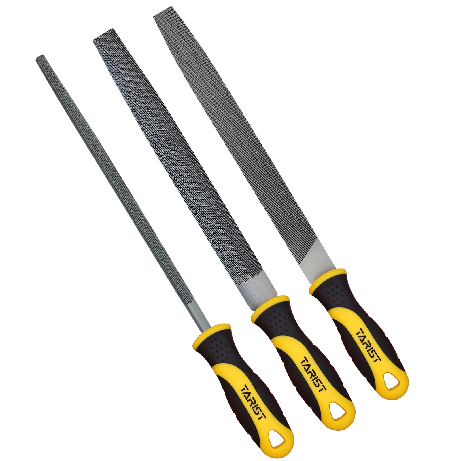 TARIST 3-Piece Metal File Set | 8-inch Carbon Steel Professional Tools