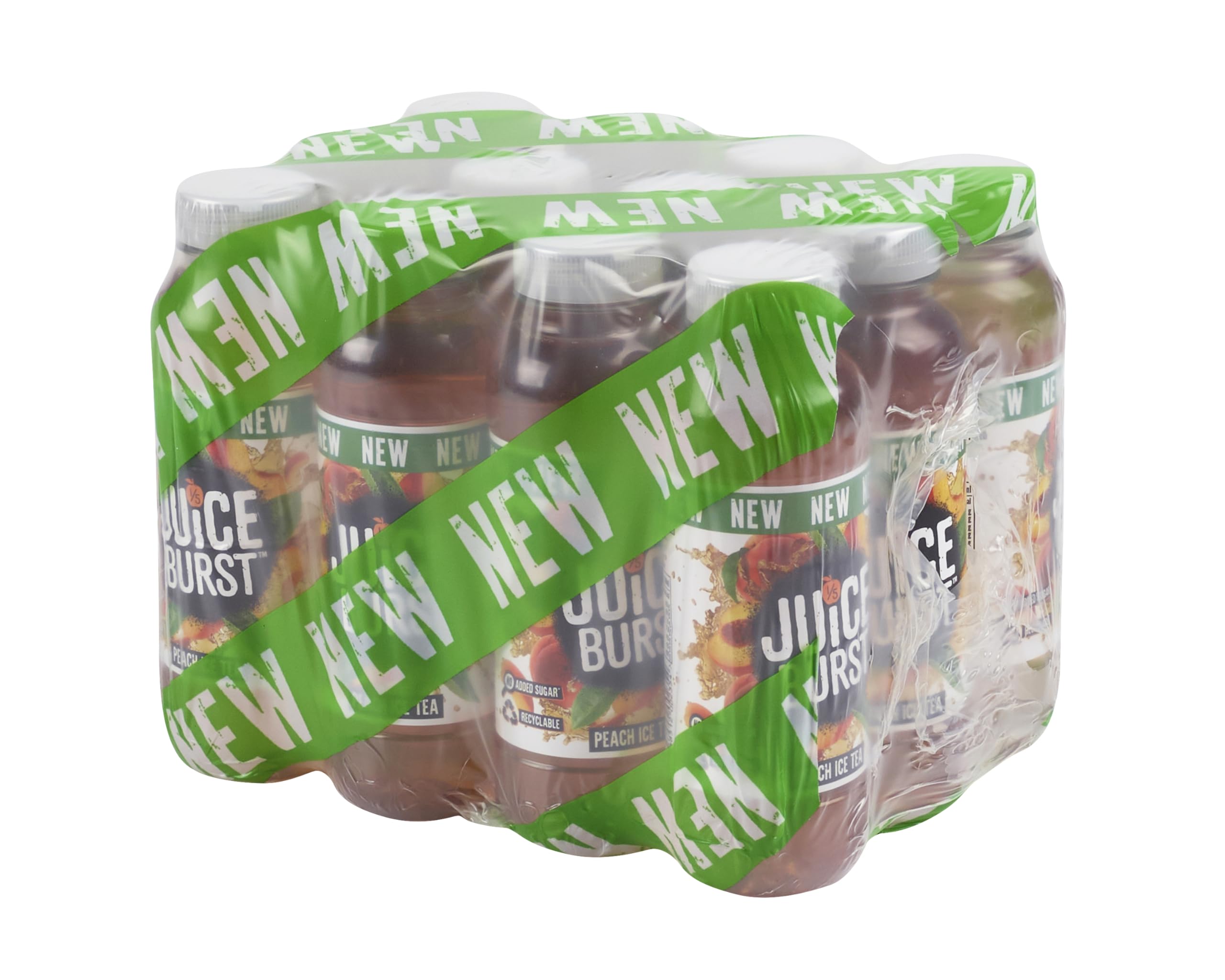 JUICEBURST Peach Ice Tea - Natural Fruit Juice Drink - 12 x 330ml