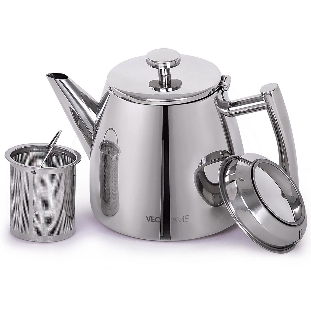 Stainless Steel Teapot | 1L Double Wall Insulated Infuser