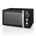 Swan Retro Digital Microwave | 800W 20L with Defrost – Black