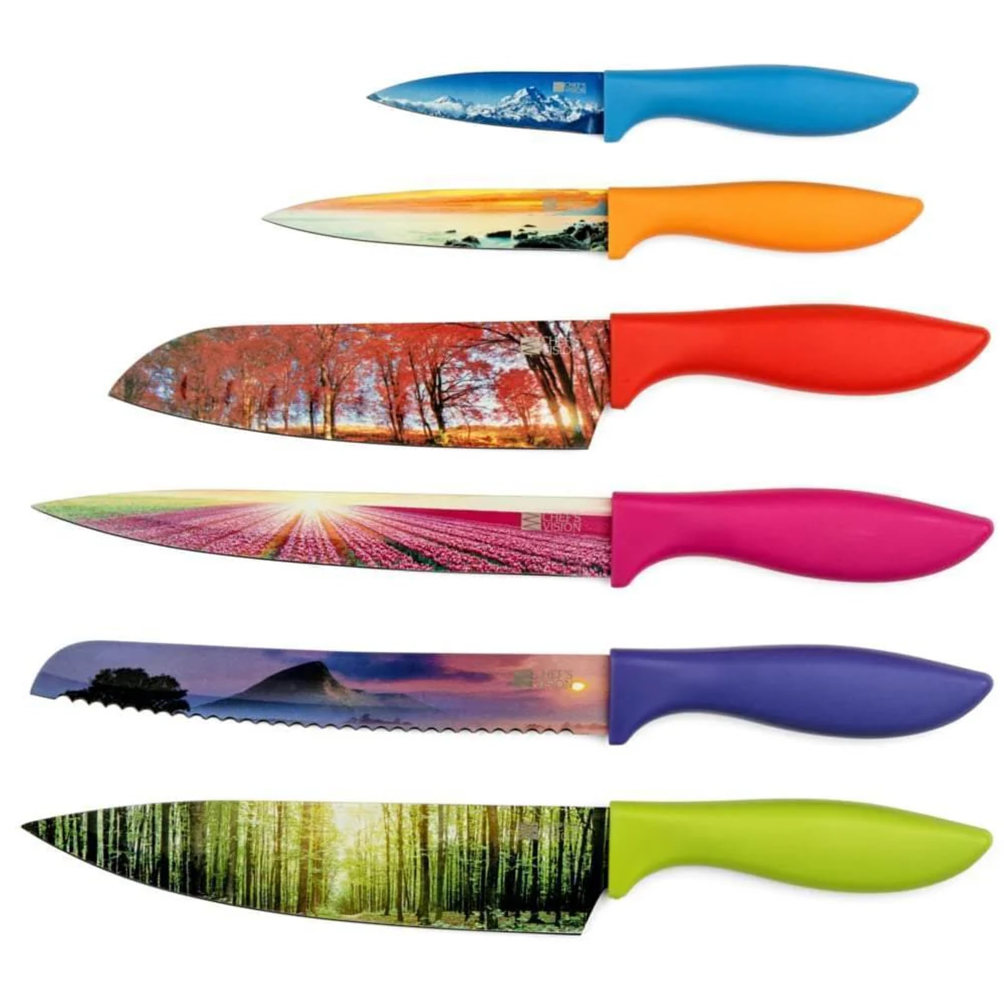 Chef's Vision Landscape Knife Set – 6-Piece Stainless Steel Knives