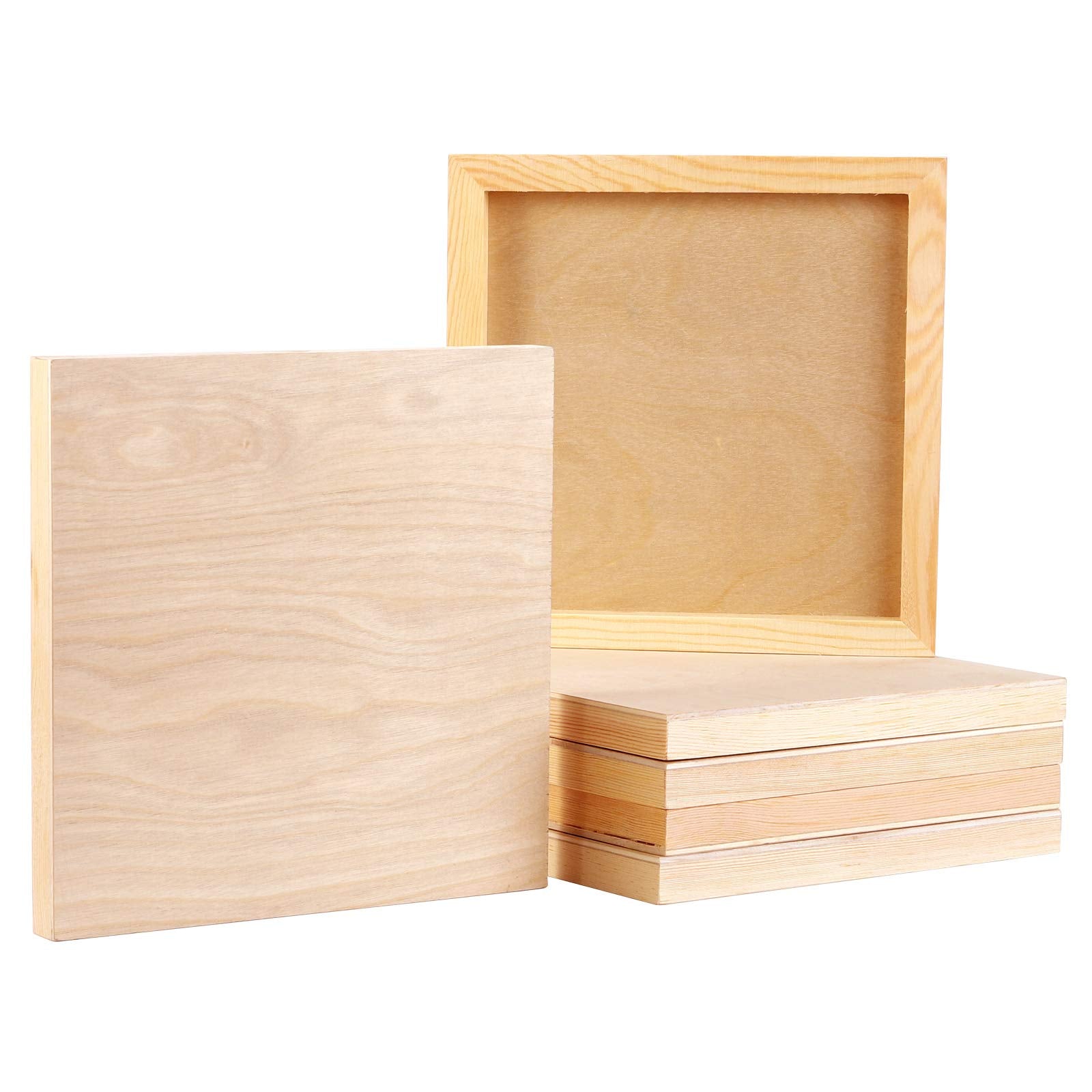 Yarlung 6 Pack Birch Wood Painting Panels – 8x8 Inch Cradled Canvas Boards