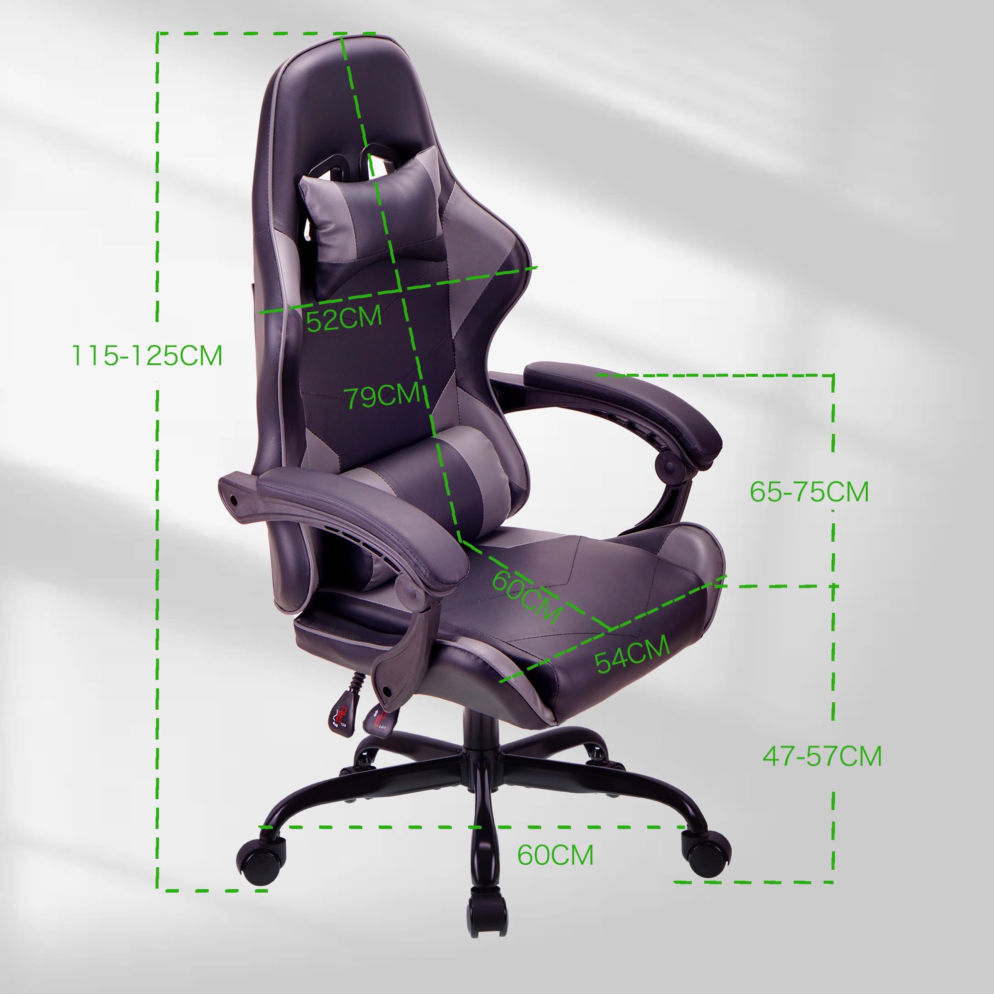 T-THREE Ergonomic High-Back Mesh Gaming Chair with Lumbar Support - White