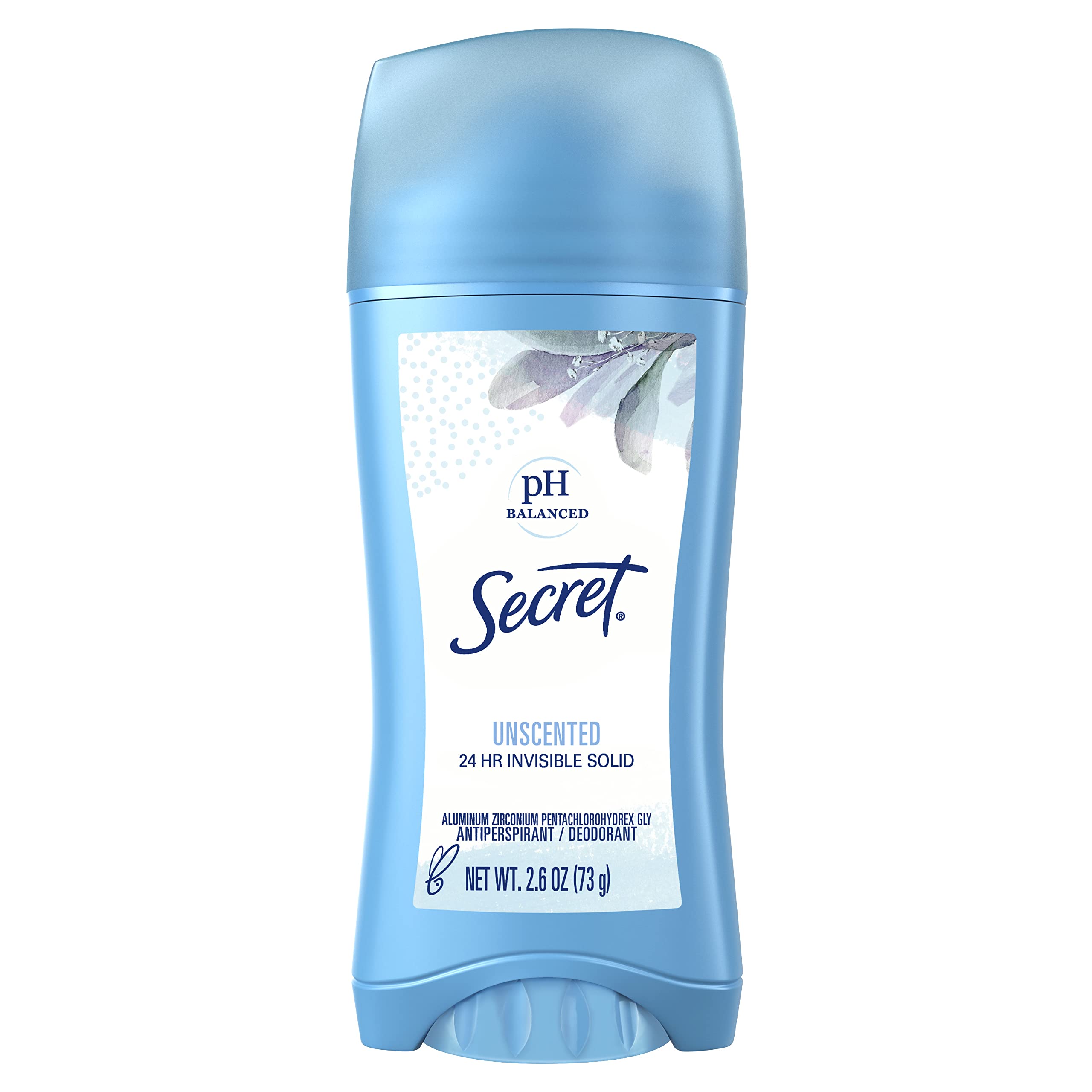 Secret Unscented Invisible Solid Antiperspirant Deodorant – 2.6 oz