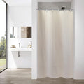 Jolof Store Beige Linen Textured Shower Curtain - Waterproof Fabric