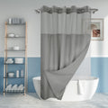 Jolof Store Hookless Slub Shower Curtain with PEVA Liner & Window