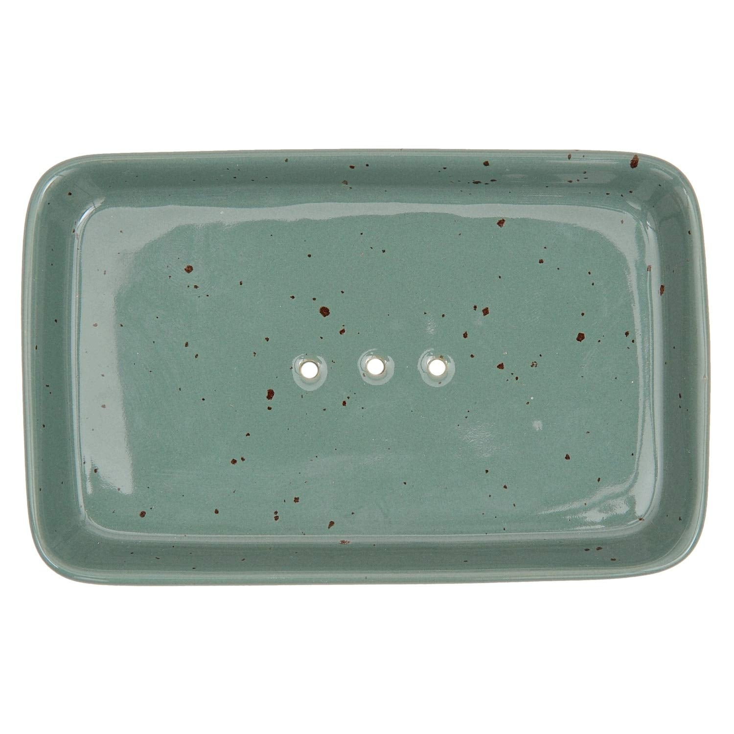 Tranquillo Nicole Ceramic Soap Dish – Petrol Blue Speckled Holder
