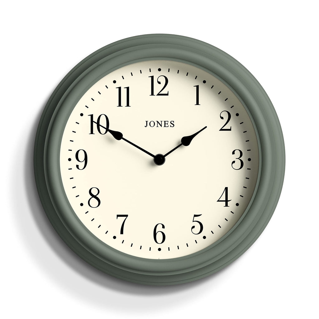 Jones Clocks Venetian Wall Clock – 30cm Round Green Arabic Dial