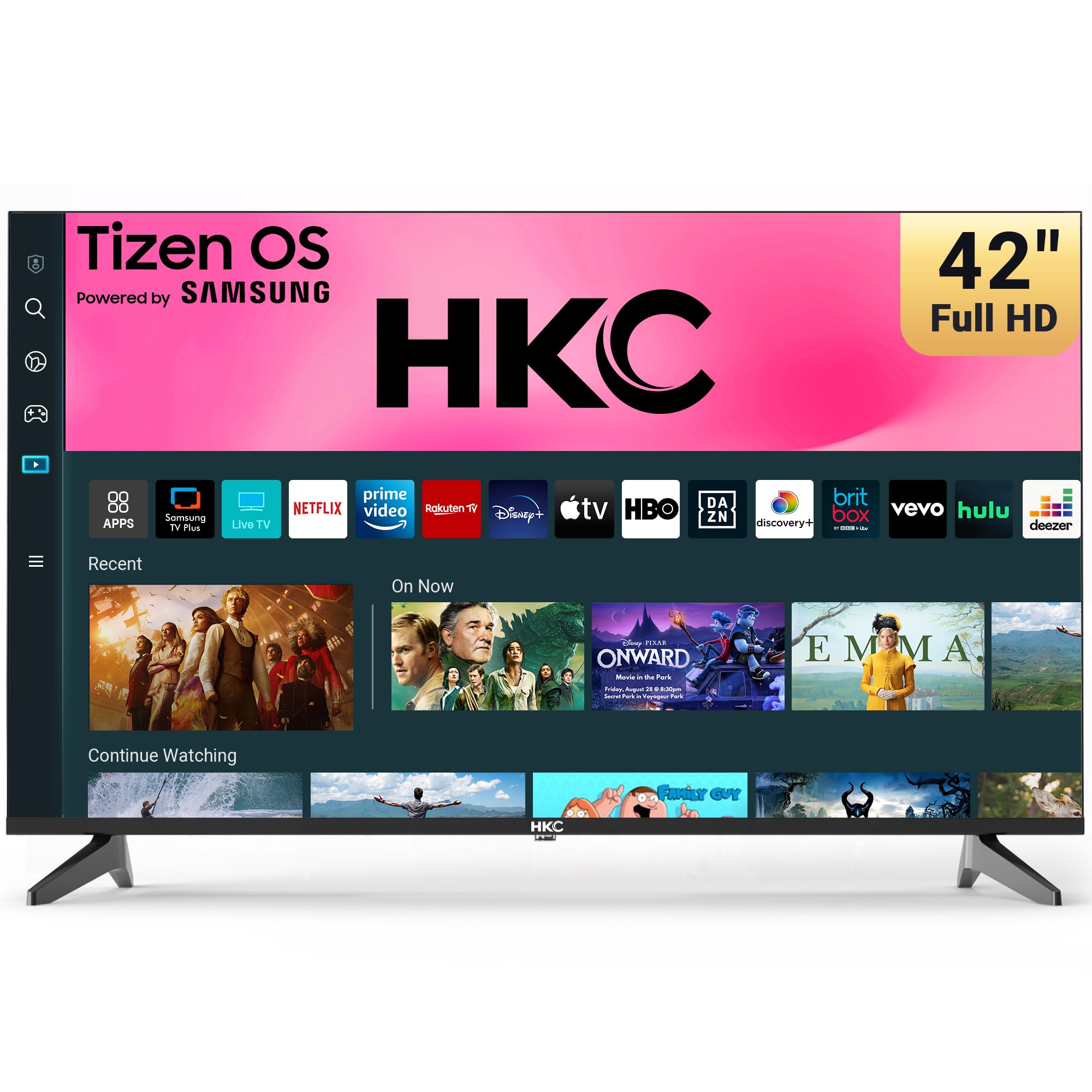 HKC 40-Inch FHD Smart TV | 1080P Tizen OS Television with Dolby Audio