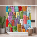 Woutay Funny Cats Shower Curtain – Mold Resistant Waterproof Polyester
