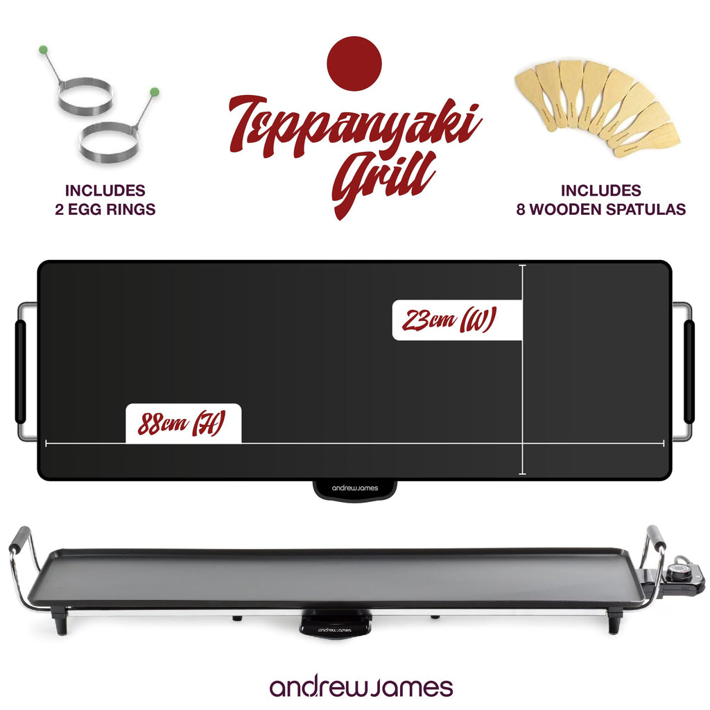 Andrew James XXL Teppanyaki Electric Grill Plate | 88cm Non-Stick Griddle