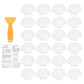 Jolof Store 24Pcs Non-Slip Bathtub Stickers – Shell Shape PEVA Decals, White
