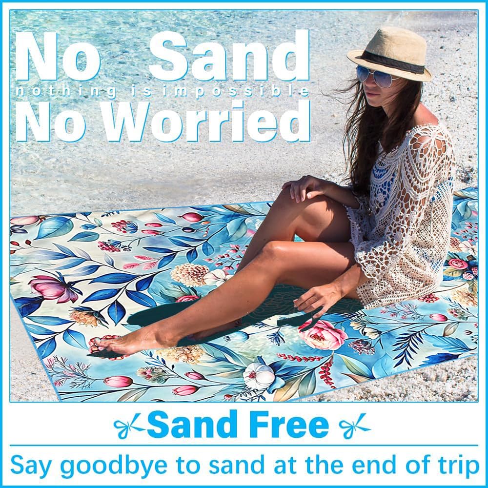 JAODFK Microfibre Beach Towel 71"X32" Quick Dry Lightweight Sand Free Extra Large Thin Towels Travel Essentials For Adults Womens Swim Bath - image 5