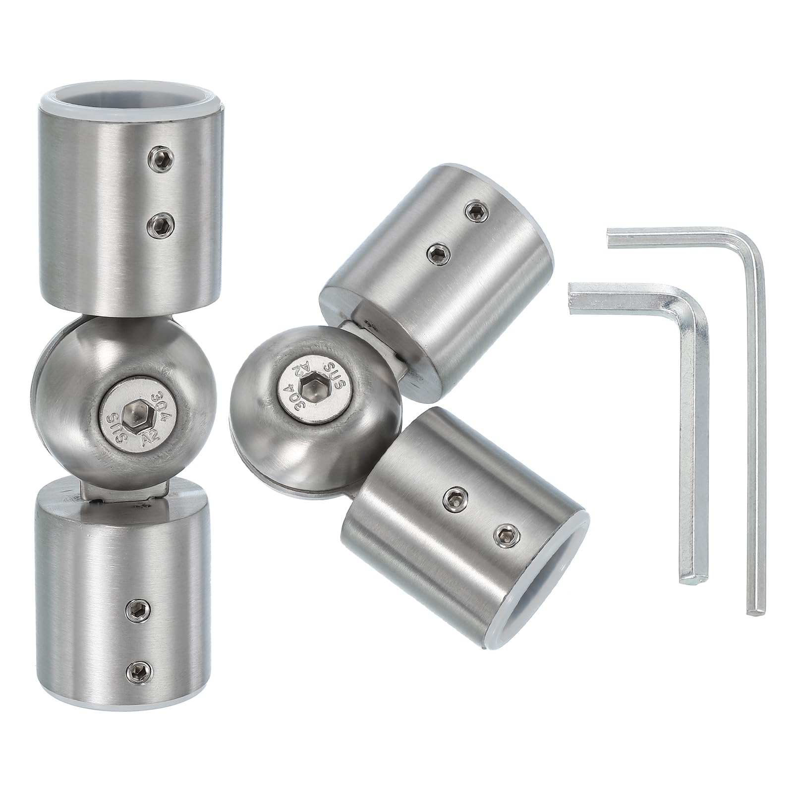 PATIKIL 2-Pack Adjustable Bay Window Curtain Rod Corner Connector, 1 Inch