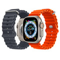 NUKELOLO 2-Pack Ocean Silicone Sport Bands for Apple Watch 44-49mm