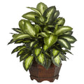 Nearly Natural 24in. Golden Dieffenbachia Silk Plant with Hexagon Pot