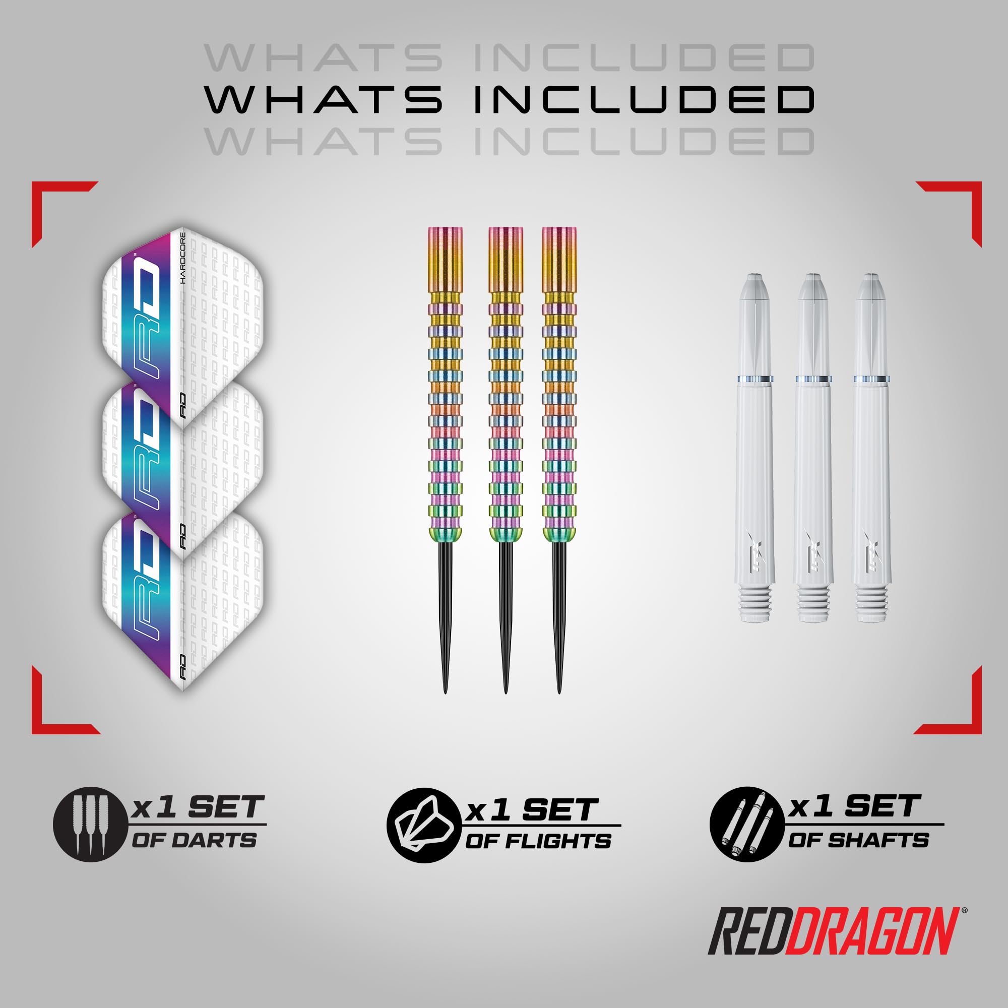 Red Dragon Javelin Spectron 24g Tungsten Steeltip Darts Set | 85% Tungsten