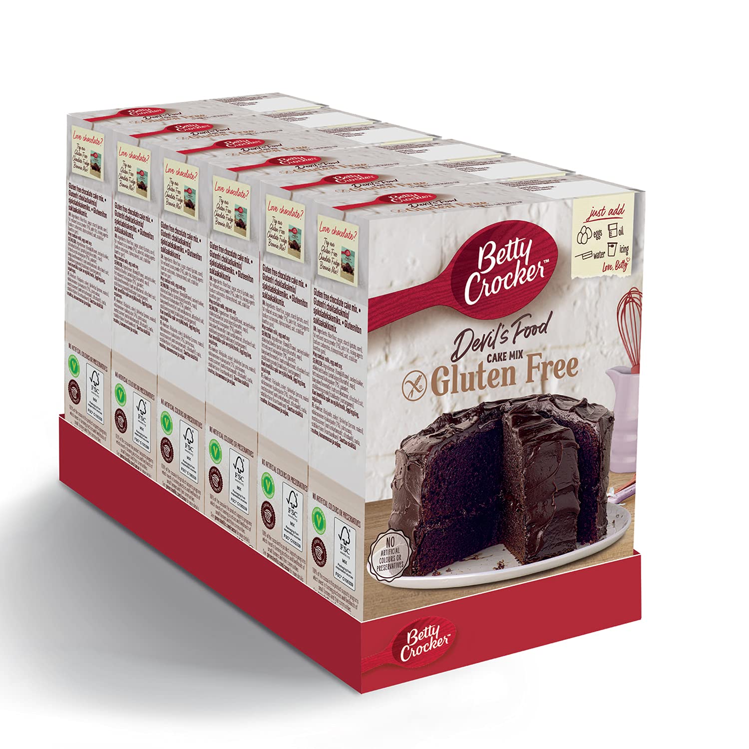 Betty Crocker Gluten Free Devil's Food Cake Mix - 425g (Pack of 6)