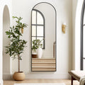 Melodieux Arch Full Length Mirror | 147x44cm Black Aluminium Frame